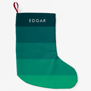 Modern Green stripes Small Christmas Stocking