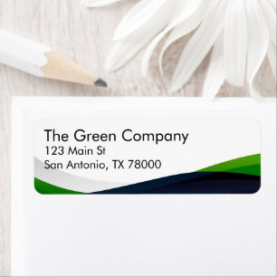 Modern Green Swirl Business Return Address