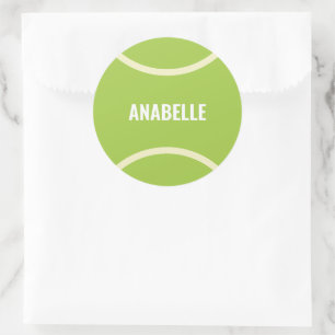 Modern Green Tennis Ball Classic Round Sticker