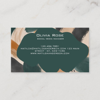 Modern Green Terracotta Square Business Card