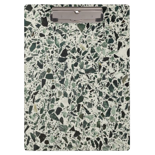 Modern Green Terrazzo Clipboard (Front)