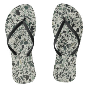 Modern Green Terrazzo Jandals