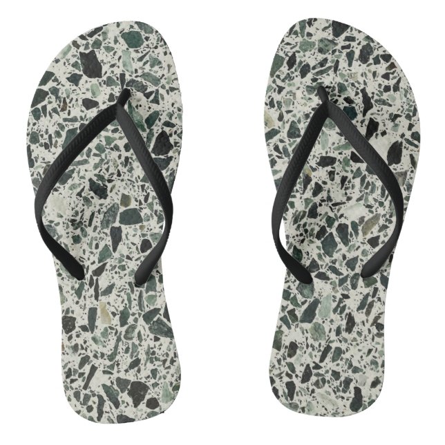 Modern Green Terrazzo Jandals (Footbed)