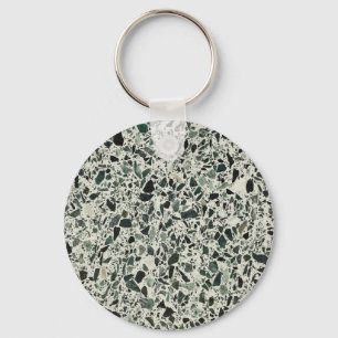 Modern Green Terrazzo Key Ring