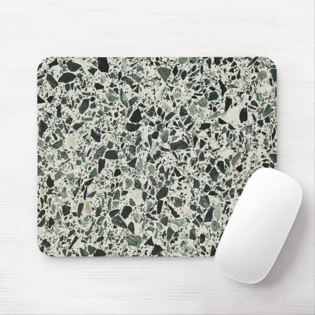 Modern Green Terrazzo Mouse Pad (With Mouse)