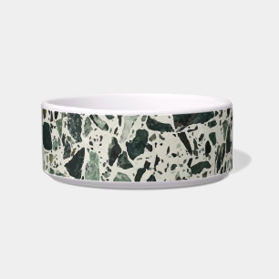 Modern Green Terrazzo Pet Bowl