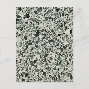 Modern Green Terrazzo Postcard