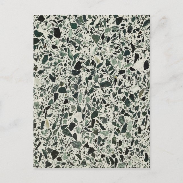 Modern Green Terrazzo Postcard (Front)