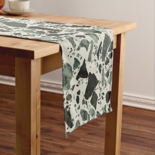 Modern Green Terrazzo Short Table Runner