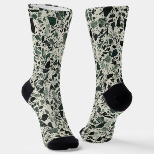 Modern Green Terrazzo Socks