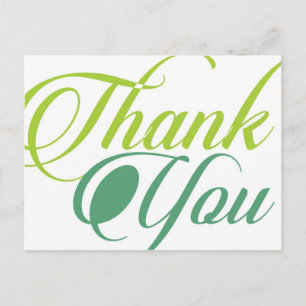 Modern Green thank you script Postcard