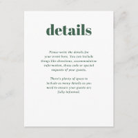 Modern Green Trendy Mix Match Wedding Details