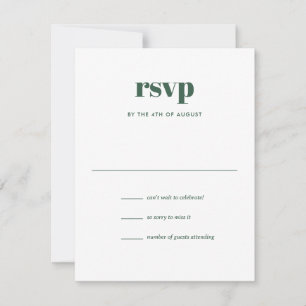 Modern Green Trendy Mix Match Wedding RSVP Card