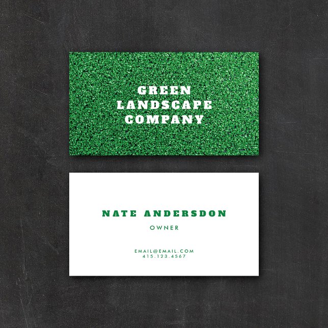 Modern Green Turf Installer Landscaper Gardener Bu Business Card (Creator Uploaded)