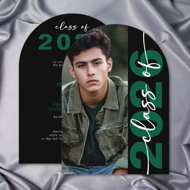 Modern Green Typography Arch Grad Announcement (Modern Green Typography Arch Grad Announcement)