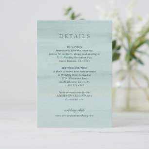 Modern Green Watercolor Elegant Wedding Enclosure Card