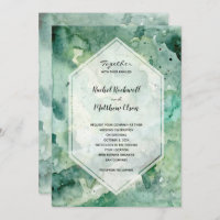 Modern Green Watercolor Wedding