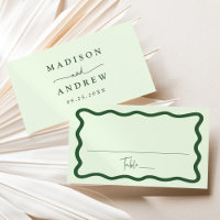 Modern Green Wavy Frame Wedding