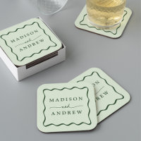 Modern Green Wavy Frame Wedding