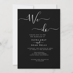 Modern green we do wedding invitation