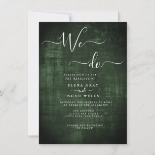Modern green we do wedding invitation