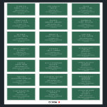 Modern Green Wedding Guest Address Labels<br><div class="desc">These modern green wedding guest address labels are perfect for a stylish contemporary wedding. The minimalist, classic and elegant design collection features pretty jewel tones. Customise each label with the name and address of your guests. 21 labels per sheet. Add each sheet that you need to your cart individually. Each...</div>