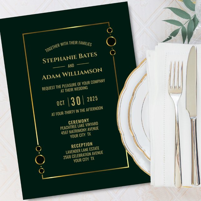 Modern Green Wedding Invitation (Creator Uploaded)