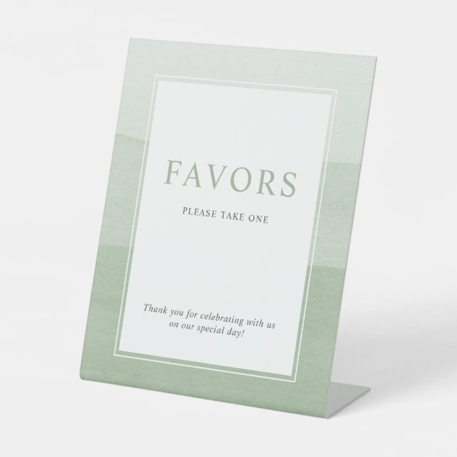 Modern Green Wedding Pedestal Sign (Front)