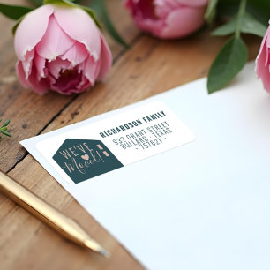 Modern Green We've Moved New Home Address Label