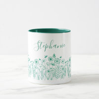 Modern Green & White Nature Plant Flowers