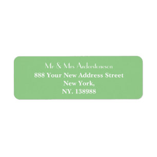 Modern Green & White Simple Script Return Address