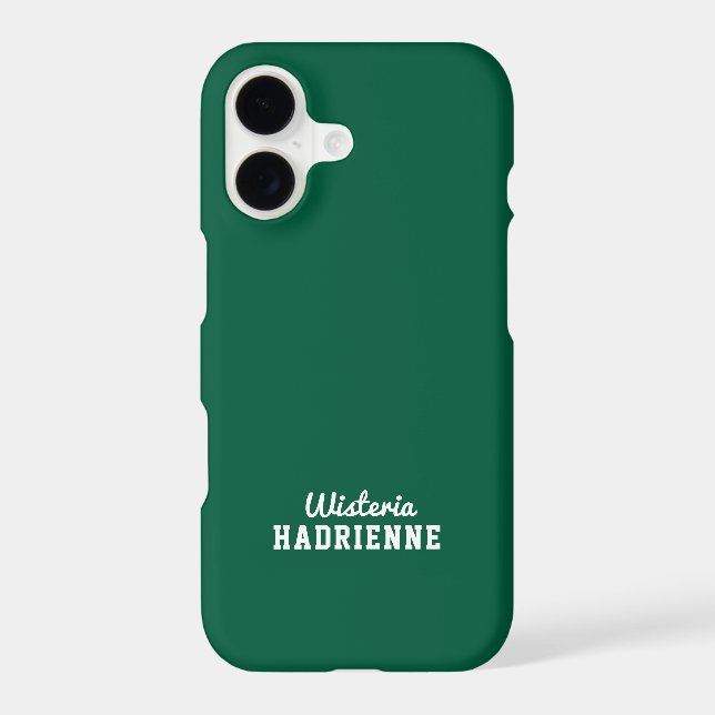 Modern Green White Sports Monogram Name (Back)