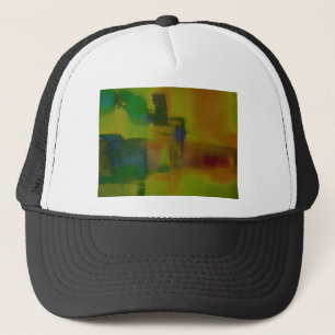Modern Green Yellow Abstract Trucker Hat