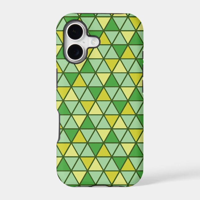 Modern Green Yellow Triangle Geometric Pattern (Back)