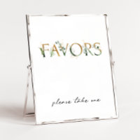 Modern Greenery and Gold Baby Shower Favours Sign