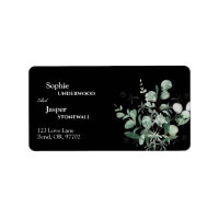Modern Greenery Black Wedding Address