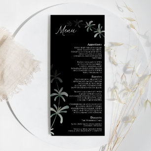 Modern Greenery Black Wedding Flat Menu