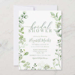 Modern Greenery Botanical Bridal Shower Invitation