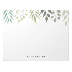 Modern Greenery Botanical Foliage Notepad