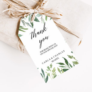 Modern Greenery Botanical Foliage Thank You Gift Tags