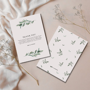 Modern greenery botanical wedding thank you card