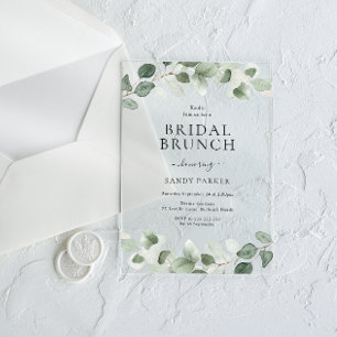 Modern Greenery Bridal Brunch Bridal Shower Acrylic Invitations