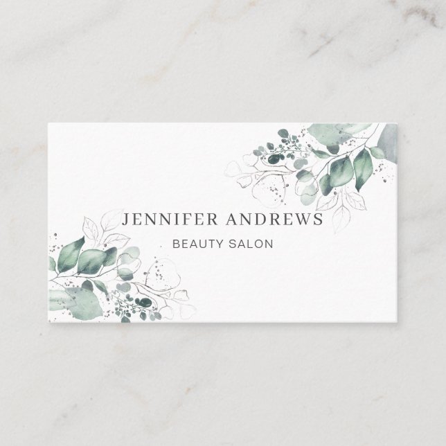 Modern, Greenery Business Card (Front)