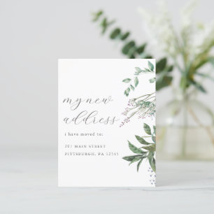 Modern Greenery Change of Address Moving Postcard