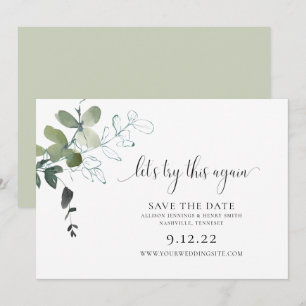 Modern Greenery Change the Date Wedding Save The D