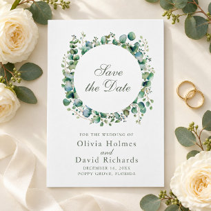 Modern Greenery Eucalyptus Botanical Wedding Save The Date