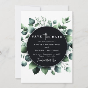Modern Greenery Eucalyptus Digital Wedding Save The Date