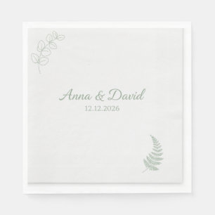 Modern Greenery Eucalyptus Wedding Bridal Shower N Napkin