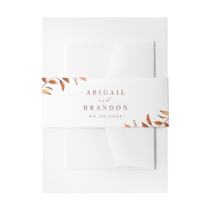 Modern Greenery Fall Rustic Wedding Invitation Belly Band