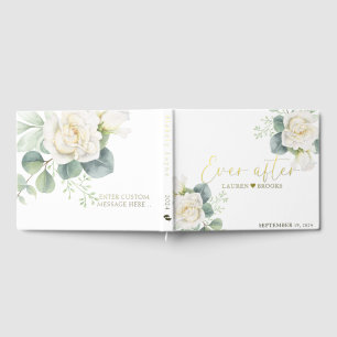 Modern Greenery Floral Bridal wedding guest book 